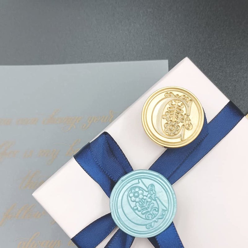 krastmon Medieval Traditional Initial Alphabet Wax Seal Stamp, Brass Head Wooden Handle Letter Stamps for Card/Envelope/Gift - (Letter C) - Image 2